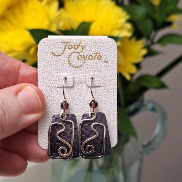 Vintage Jody Coyote | Sterling Silver Dangle Earrings - Picture 1 of 6
